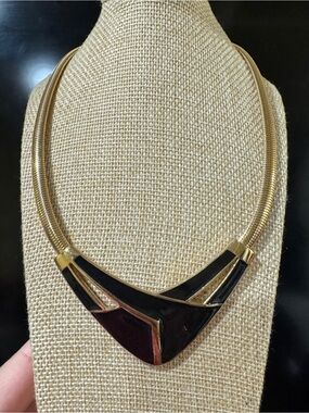 Vintage Trifari gold-plated Omega chain collar necklace